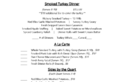2021 Thanksgiving Pickup Menu